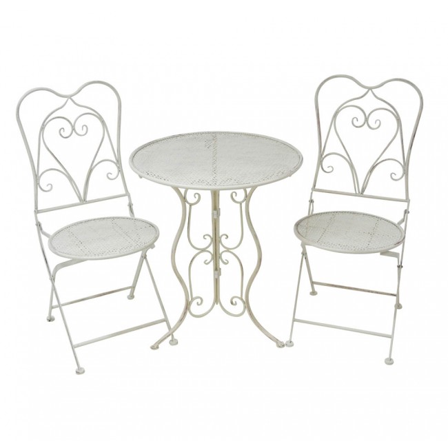 ΤΡΑΠΕΖΙ ΜΕΤΑΛΛΙΚΟ ΣΤΡΟΓΓΥΛΟ ΜΠΕΖ ΑΝΤΙΚΕ 60x70εκ.ANKOR