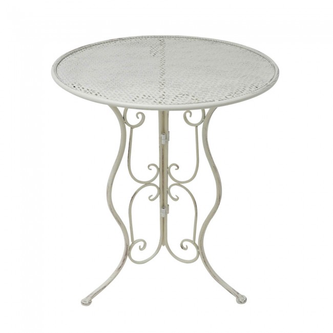 ΤΡΑΠΕΖΙ ΜΕΤΑΛΛΙΚΟ ΣΤΡΟΓΓΥΛΟ ΜΠΕΖ ΑΝΤΙΚΕ 60x70εκ.ANKOR