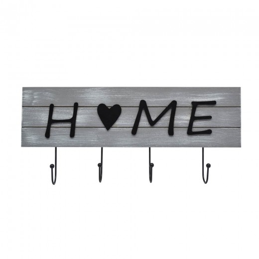 ΚΡΕΜΑΣΤΡΑ ΞΥΛΙΝΗ 4 ΘΕΣΕΩΝ HOME ΣΕ ΓΚΡΙ ΧΡΩΜΑ 40x4,5x19εκ.ANKOR