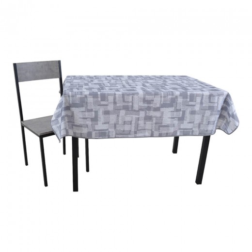 ΤΡΑΠΕΖΟΜΑΝΤΗΛΟ ΑΛΕΚΙΑΣΤΟ 140x180εκ. ΑΣΠΡΕΣ ΓΚΡΙ ΓΡΑΜΜΕΣ ANKOR