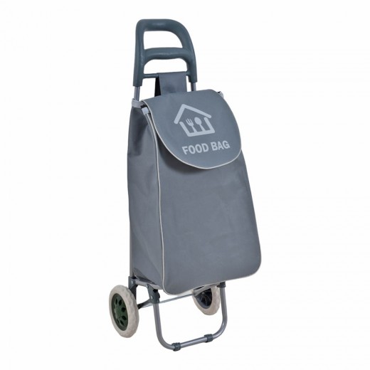 ΚΑΡΟΤΣΙ ΛΑΪΚΗΣ ΜΕΤΑΛΛΙΚΟ ΜΕ ΓΚΡΙ ΣΑΚΟ FOOD BAG 35x27x94εκ. ANKOR