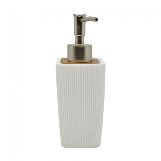DISPENSER ΠΟΛΥΕΣΤΕΡΙΚΟ ΑΣΠΡΟ ΜΕ ΞΥΛΟ ΑΚΑΚΙΑΣ 6,5x6,3x17,8εκ.ANKOR