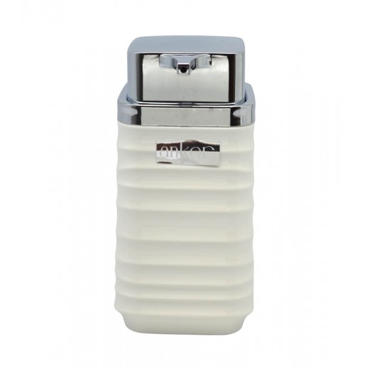DISPENSER ΠΛΑΣΤΙΚΟ ΑΣΠΡΟ LUNA ΜΕ ΑΣΗΜΙ ΚΑΠΑΚΙ 7x7x14,5 εκ. ANKOR