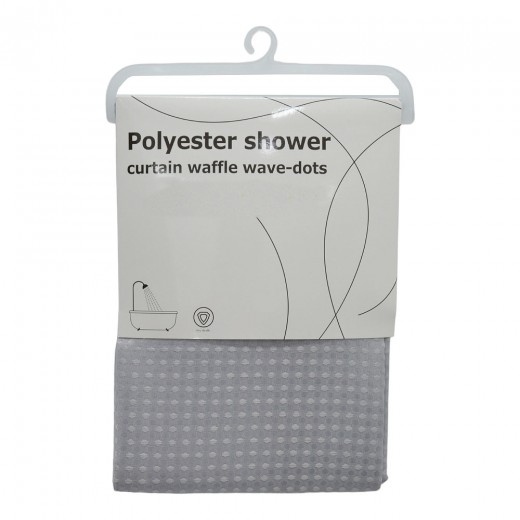 ΚΟΥΡΤΙΝΑ ΠΟΛΥΕΣΤΕΡΙΚΗ 180x180εκ 115gsm ΜΕ 12 ΚΡΙΚΟΥΣ ΣΕ ΓΚΡΙ ΧΡΩΜΑ ANKOR