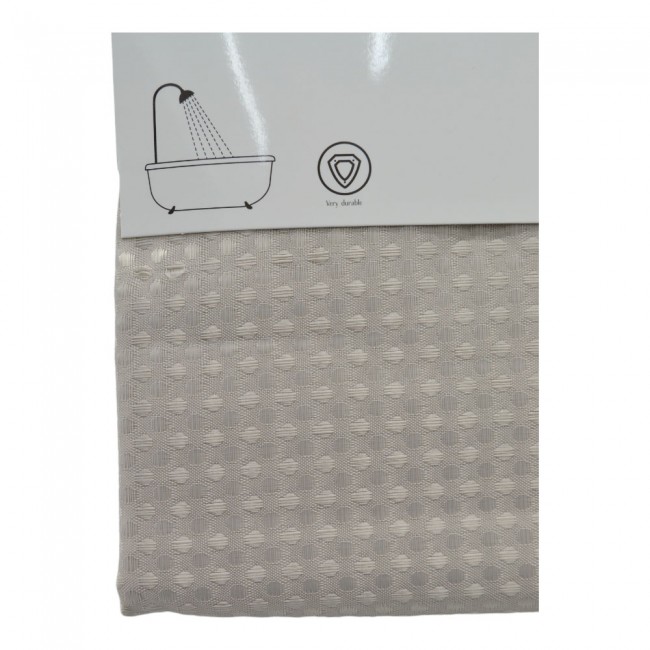 ΚΟΥΡΤΙΝΑ ΠΟΛΥΕΣΤΕΡΙΚΗ 180x180εκ 115gsm ΜΕ 12 ΚΡΙΚΟΥΣ ΣΕ ΜΠΕΖ ΧΡΩΜΑ ANKOR