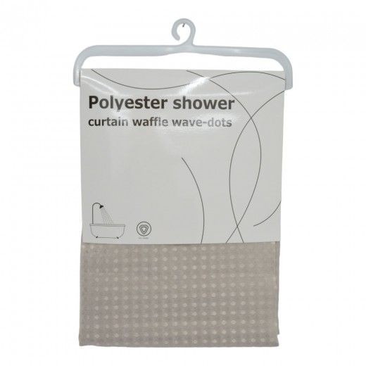 ΚΟΥΡΤΙΝΑ ΠΟΛΥΕΣΤΕΡΙΚΗ 180x180εκ 115gsm ΜΕ 12 ΚΡΙΚΟΥΣ ΣΕ ΜΠΕΖ ΧΡΩΜΑ ANKOR