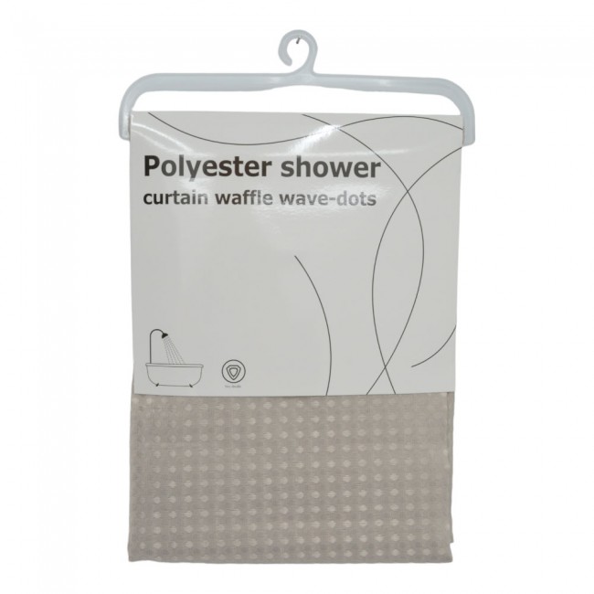 ΚΟΥΡΤΙΝΑ ΠΟΛΥΕΣΤΕΡΙΚΗ 180x180εκ 115gsm ΜΕ 12 ΚΡΙΚΟΥΣ ΣΕ ΜΠΕΖ ΧΡΩΜΑ ANKOR