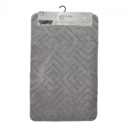 ΠΑΤΑΚΙ ΜΠΑΝΙΟΥ MEMORY FOAM ΣΕ ΓΚΡΙ ΧΡΩΜΑ ΜΕ PVC ΠΛΑΤΗ 50x80εκ.ANKOR