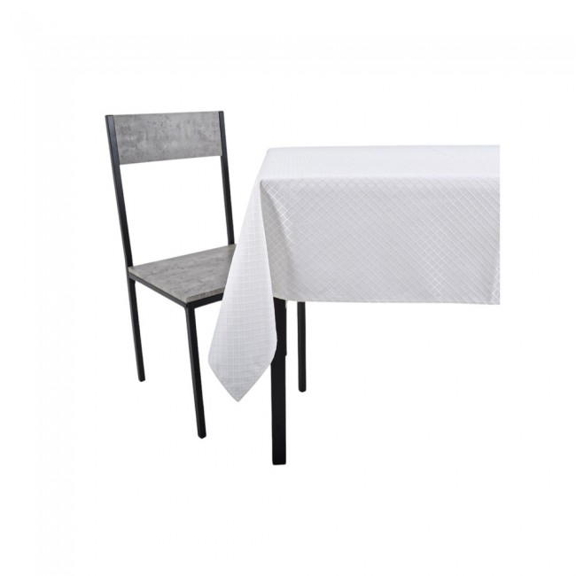 ΤΡΑΠΕΖΟΜΑΝΤΗΛΟ ΖΑΚΑΡ ΑΛΕΚΙΑΣΤΟ ΛΕΥΚΟ 140x180εκ. ΜΕ ΔΙΑΚΡΙΤΙΚΟ ΚΑΡΩ ΣΧΕΔΙΟ ANKOR