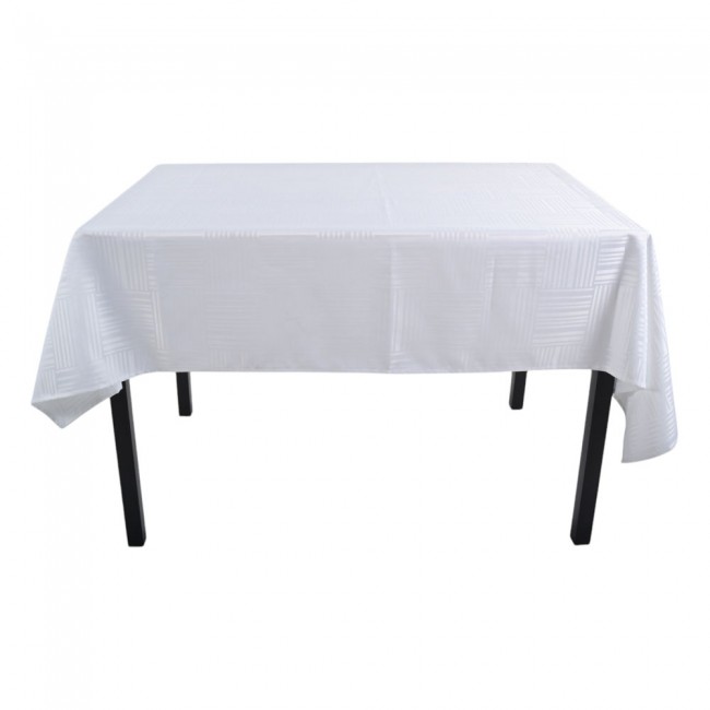 ΤΡΑΠΕΖΟΜΑΝΤΗΛΟ ΖΑΚΑΡ ΑΛΕΚΙΑΣΤΟ ΛΕΥΚΟ 140x180εκ. ΜΕ ΓΕΩΜΕΤΡΙΚΟ ΜΟΤΙΒΟ ANKOR