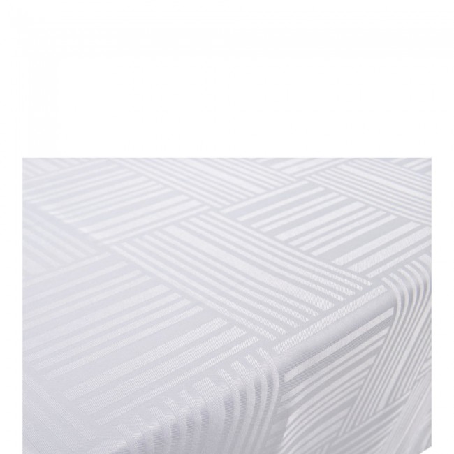 ΤΡΑΠΕΖΟΜΑΝΤΗΛΟ ΖΑΚΑΡ ΑΛΕΚΙΑΣΤΟ ΛΕΥΚΟ 140x220εκ. ΜΕ ΓΕΩΜΕΤΡΙΚΟ ΜΟΤΙΒΟ ANKOR