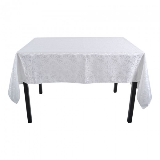 ΤΡΑΠΕΖΟΜΑΝΤΗΛΟ ΖΑΚΑΡ ΑΛΕΚΙΑΣΤΟ ΛΕΥΚΟ 140x220εκ. ΜΕ ΔΙΑΚΡΙΤΙΚΟ ΑΝΑΓΛΥΦΟ ΜΟΤΙΒΟ ANKOR