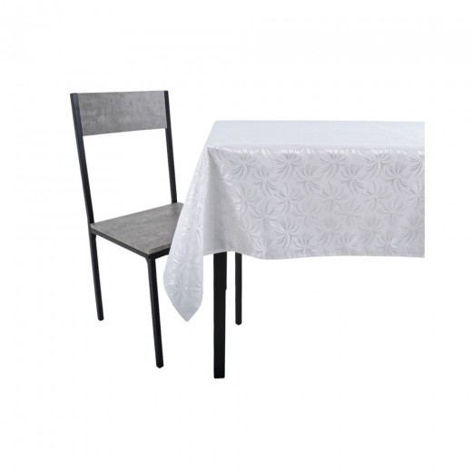 ΤΡΑΠΕΖΟΜΑΝΤΗΛΟ ΖΑΚΑΡ ΑΛΕΚΙΑΣΤΟ ΛΕΥΚΟ 140x220εκ. ΜΕ ΔΙΑΚΡΙΤΙΚΟ ΑΝΑΓΛΥΦΟ ΜΟΤΙΒΟ ANKOR