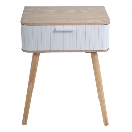 ΚΟΜΟΔΙΝΟ ΞΥΛΙΝΟ ΜΕ ΣΥΡΤΑΡΙ ΣΕ ΦΥΣΙΚΗ ΚΑΙ ΛΕΥΚΗ ΑΠΟΧΡΩΣΗ 40x29x52εκ. ANKOR