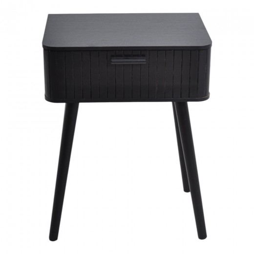 ΚΟΜΟΔΙΝΟ ΞΥΛΙΝΟ ΜΕ ΣΥΡΤΑΡΙ ΣΕ ΜΑΥΡΟ ΧΡΩΜΑ 40x29x52εκ. ANKOR