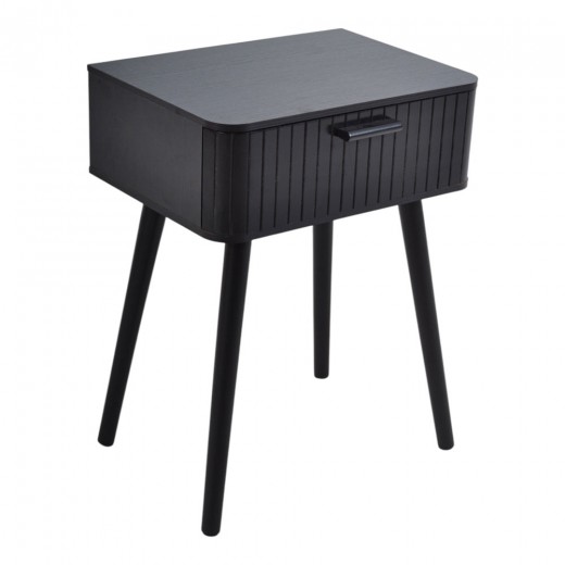 ΚΟΜΟΔΙΝΟ ΞΥΛΙΝΟ ΜΕ ΣΥΡΤΑΡΙ ΣΕ ΜΑΥΡΟ ΧΡΩΜΑ 40x29x52εκ. ANKOR