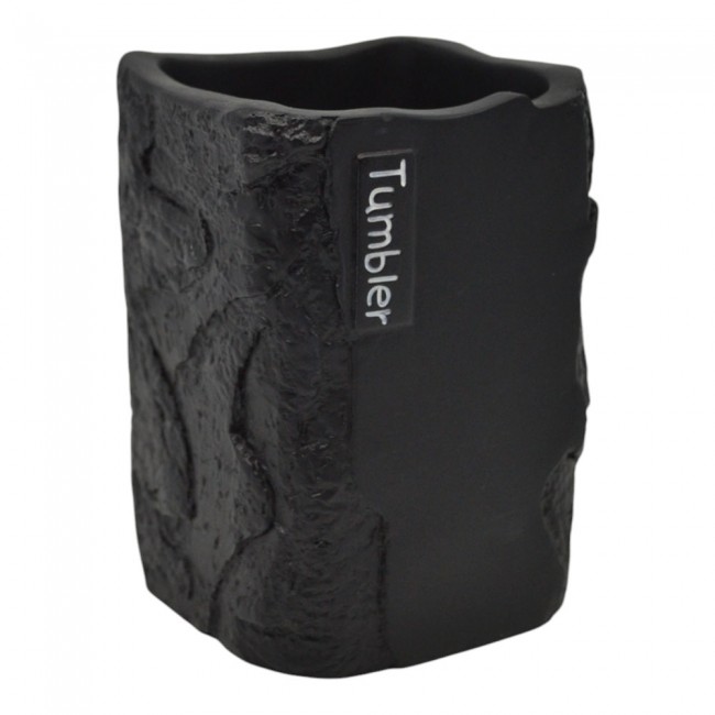 ΠΟΤΗΡΟΘΗΚΗ ΠΟΛΥΕΣΤΕΡΙΚΗ ΜΑΥΡΗ ΜΕ ΟΨΗ ΠΕΤΡΑΣ 7,7x7,7x10,8εκ.ANKOR