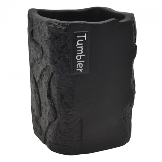 ΠΟΤΗΡΟΘΗΚΗ ΠΟΛΥΕΣΤΕΡΙΚΗ ΜΑΥΡΗ ΜΕ ΟΨΗ ΠΕΤΡΑΣ 7,7x7,7x10,8εκ.ANKOR