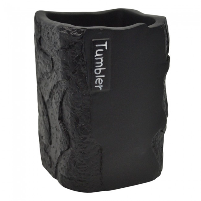 ΠΟΤΗΡΟΘΗΚΗ ΠΟΛΥΕΣΤΕΡΙΚΗ ΜΑΥΡΗ ΜΕ ΟΨΗ ΠΕΤΡΑΣ 7,7x7,7x10,8εκ.ANKOR