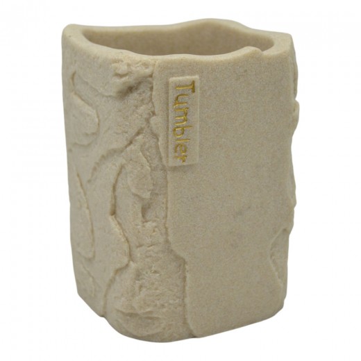 ΠΟΤΗΡΟΘΗΚΗ ΠΟΛΥΕΣΤΕΡΙΚΗ ΜΠΕΖ ΜΕ ΟΨΗ ΠΕΤΡΑΣ 7,7x7,7x10,8εκ.ANKOR