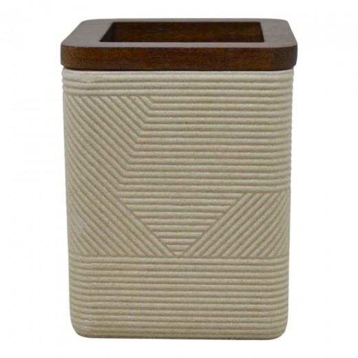 ΠΟΤΗΡΟΘΗΚΗ ΠΟΛΥΕΣΤΕΡΙΚΗ ΜΠΕΖ ΤΕΤΡΑΓΩΝΗ ΜΕ ΞΥΛΟ ΑΚΑΚΙΑΣ 8x8x10εκ.ANKOR