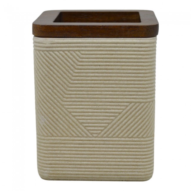 ΠΟΤΗΡΟΘΗΚΗ ΠΟΛΥΕΣΤΕΡΙΚΗ ΜΠΕΖ ΤΕΤΡΑΓΩΝΗ ΜΕ ΞΥΛΟ ΑΚΑΚΙΑΣ 8x8x10εκ.ANKOR