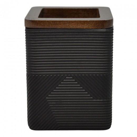 ΠΟΤΗΡΟΘΗΚΗ ΠΟΛΥΕΣΤΕΡΙΚΗ ΜΑΥΡΗ ΤΕΤΡΑΓΩΝΗ ΜΕ ΞΥΛΟ ΑΚΑΚΙΑΣ 8x8x10εκ.ANKOR