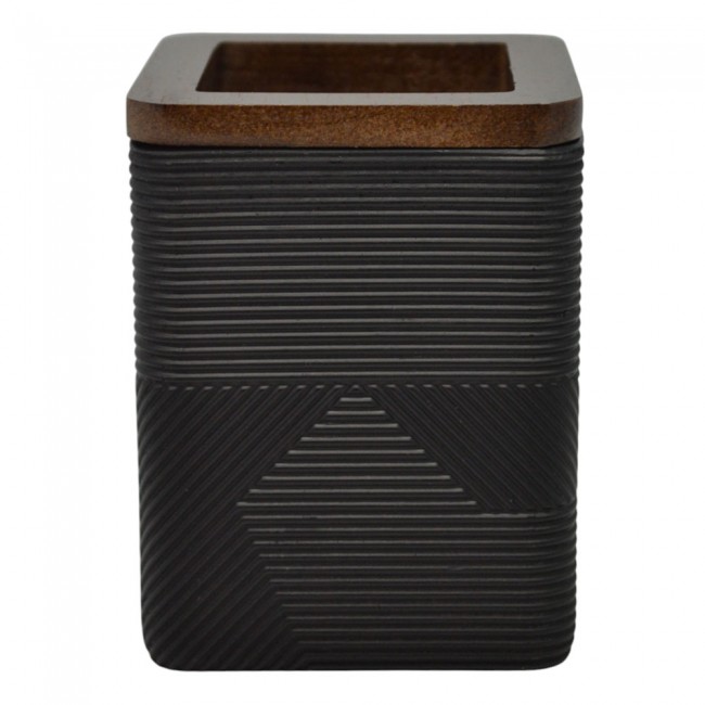 ΠΟΤΗΡΟΘΗΚΗ ΠΟΛΥΕΣΤΕΡΙΚΗ ΜΑΥΡΗ ΤΕΤΡΑΓΩΝΗ ΜΕ ΞΥΛΟ ΑΚΑΚΙΑΣ 8x8x10εκ.ANKOR