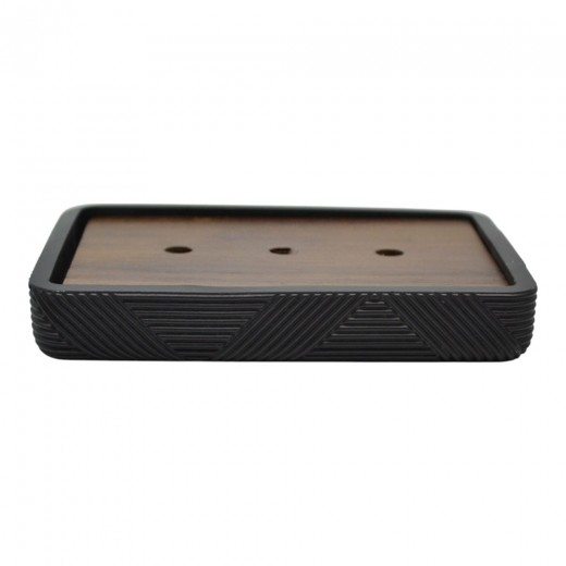 ΣΑΠΟΥΝΟΘΗΚΗ ΠΟΛΥΕΣΤΕΡΙΚΗ ΜΑΥΡΗ ΜΕ ΞΥΛΟ ΑΚΑΚΙΑΣ 13,1x9,2εκ.ANKOR