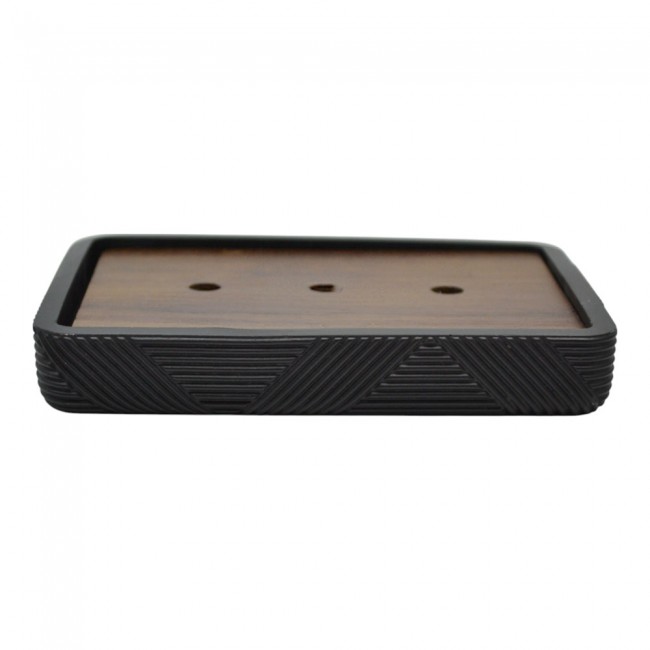 ΣΑΠΟΥΝΟΘΗΚΗ ΠΟΛΥΕΣΤΕΡΙΚΗ ΜΑΥΡΗ ΜΕ ΞΥΛΟ ΑΚΑΚΙΑΣ 13,1x9,2εκ.ANKOR