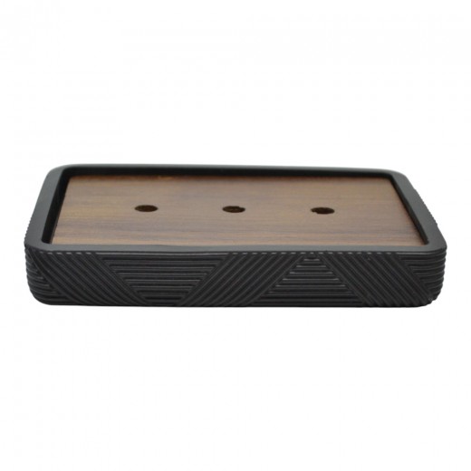 ΣΑΠΟΥΝΟΘΗΚΗ ΠΟΛΥΕΣΤΕΡΙΚΗ ΜΑΥΡΗ ΜΕ ΞΥΛΟ ΑΚΑΚΙΑΣ 13,1x9,2εκ.ANKOR