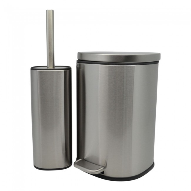 ΣΕΤ ΚΑΛΑΘΙ ΜΠΑΝΙΟΥ 5lt ANYDAY SOFT CLOSE ΚΑΙ ΠΙΓΚΑΛ ΒΟΥΡΤΣΑΚΙ FINGER PRINT PROOF INOX ΜΑΤ ANKOR