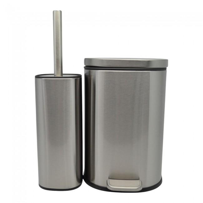 ΣΕΤ ΚΑΛΑΘΙ ΜΠΑΝΙΟΥ 5lt ANYDAY SOFT CLOSE ΚΑΙ ΠΙΓΚΑΛ ΒΟΥΡΤΣΑΚΙ FINGER PRINT PROOF INOX ΜΑΤ ANKOR