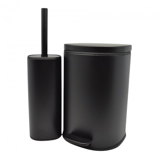 ΣΕΤ ΚΑΛΑΘΙ ΜΠΑΝΙΟΥ 5lt ANYDAY SOFT CLOSE ΚΑΙ ΠΙΓΚΑΛ ΒΟΥΡΤΣΑΚΙ FINGER PRINT PROOF ΜΑΥΡΟ ΜΑΤ ANKOR