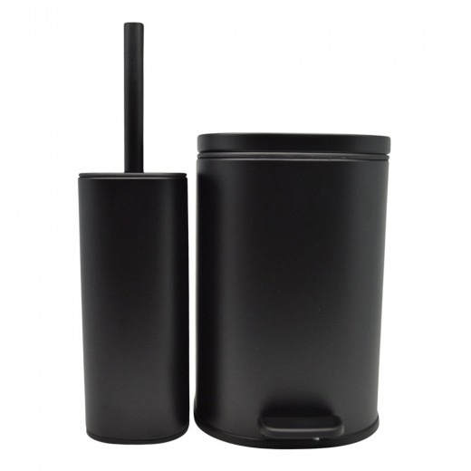 ΣΕΤ ΚΑΛΑΘΙ ΜΠΑΝΙΟΥ 5lt ANYDAY SOFT CLOSE ΚΑΙ ΠΙΓΚΑΛ ΒΟΥΡΤΣΑΚΙ FINGER PRINT PROOF ΜΑΥΡΟ ΜΑΤ ANKOR