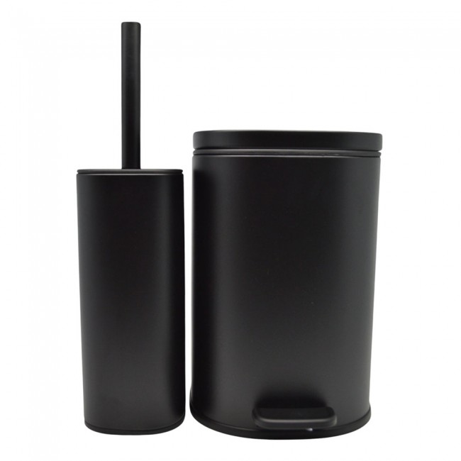 ΣΕΤ ΚΑΛΑΘΙ ΜΠΑΝΙΟΥ 5lt ANYDAY SOFT CLOSE ΚΑΙ ΠΙΓΚΑΛ ΒΟΥΡΤΣΑΚΙ FINGER PRINT PROOF ΜΑΥΡΟ ΜΑΤ ANKOR