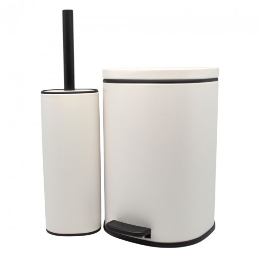 ΣΕΤ ΚΑΛΑΘΙ ΜΠΑΝΙΟΥ 5lt ANYDAY SOFT CLOSE ΚΑΙ ΠΙΓΚΑΛ ΒΟΥΡΤΣΑΚΙ FINGER PRINT PROOF ΑΣΠΡΟ ΜΑΤ ANKOR