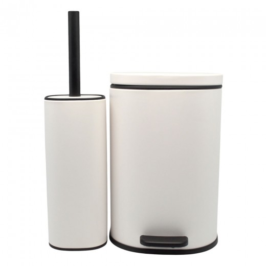 ΣΕΤ ΚΑΛΑΘΙ ΜΠΑΝΙΟΥ 5lt ANYDAY SOFT CLOSE ΚΑΙ ΠΙΓΚΑΛ ΒΟΥΡΤΣΑΚΙ FINGER PRINT PROOF ΑΣΠΡΟ ΜΑΤ ANKOR