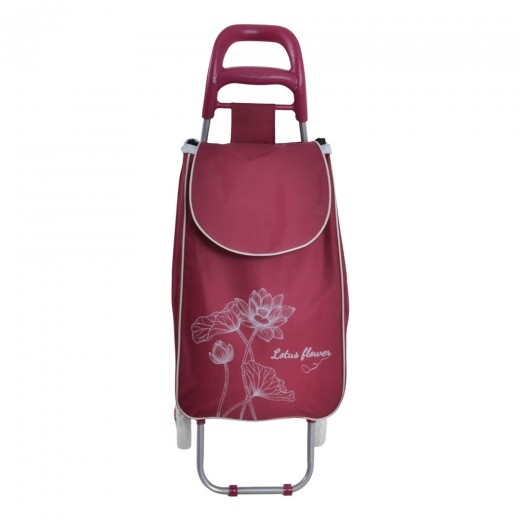 ΚΑΡΟΤΣΙ ΛΑΪΚΗΣ ΜΕΤΑΛΛΙΚΟ ΜΕ ΜΠΟΡΝΤΟ ΣΑΚΟ ΚΑΙ ΣΧΕΔΙΟ ΛΩΤΟΥΣ 35x27x94εκ. ANKOR