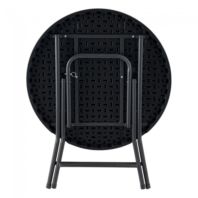 ΤΡΑΠΕΖΙ ΠΤΥΣΣΟΜΕΝΟ ΠΛΑΣΤΙΚΟ ΜΑΥΡΟ ΣΕ ΟΨΗ ΞΥΛΟΥ ΜΕ ΜΕΤΑΛΛΙΚΑ ΠΟΔΙΑ 80x74εκ. ANKOR