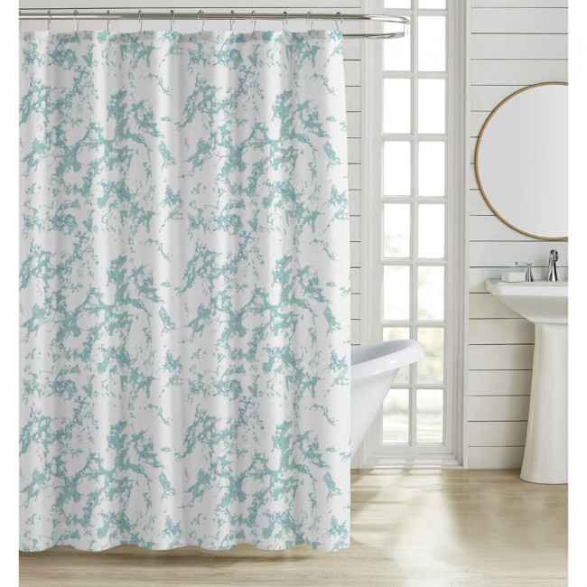 ΚΟΥΡΤΙΝΑ ΜΠΑΝΙΟΥ ΠΟΛΥΕΣΤΕΡΙΚΗ 180x180εκ 90gsm ΜΕ 12 ΚΡΙΚΟΥΣ ΕΦΕ ΜΑΡΜΑΡΟ ΣΕ ΤΥΡΚΟΥΑΖ ΧΡΩΜΑ ANKOR
