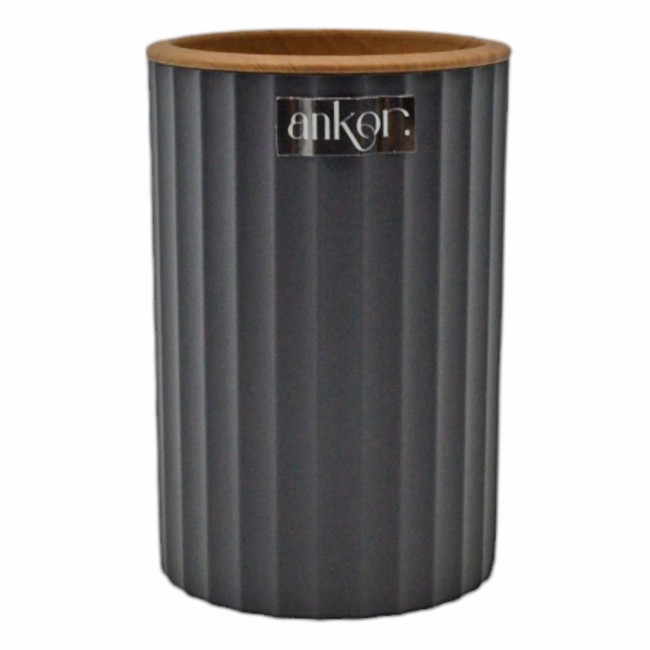 ΠΟΤΗΡΟΘΗΚΗ ΠΛΑΣΤΙΚΗ ΑΝΘΡΑΚΙ ΜΑΤ ΡΙΓΕ ΜΕ ΟΨΗ ΞΥΛΟΥ ΣΤΟ ΠΑΝΩ ΜΕΡΟΣ 8x8x12εκ. ANKOR