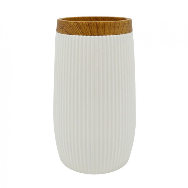 ΠΟΤΗΡΟΘΗΚΗ ΠΛΑΣΤΙΚΗ ΛΕΥΚΗ ΡΙΓΕ ΜΕ ΕΦΕ ΞΥΛΟΥ 7,3x12,9εκ. ANKOR