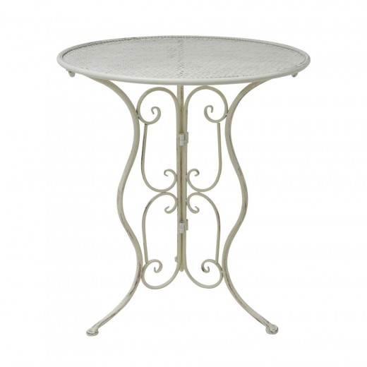 ΤΡΑΠΕΖΙ ΜΕΤΑΛΛΙΚΟ ΣΤΡΟΓΓΥΛΟ ΜΠΕΖ ΑΝΤΙΚΕ 60x70εκ.ANKOR