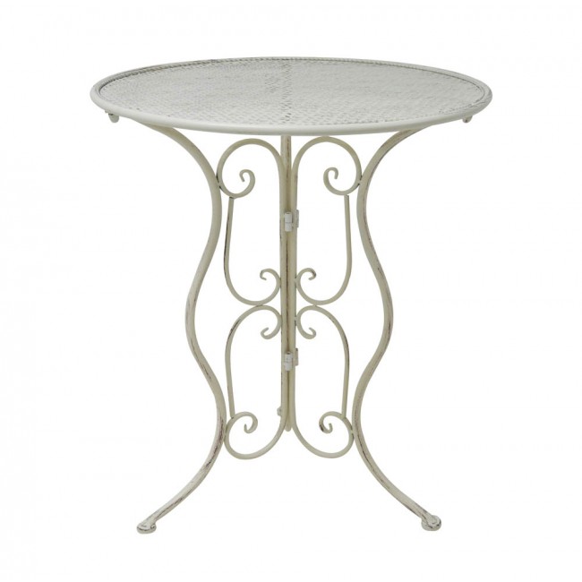 ΤΡΑΠΕΖΙ ΜΕΤΑΛΛΙΚΟ ΣΤΡΟΓΓΥΛΟ ΜΠΕΖ ΑΝΤΙΚΕ 60x70εκ.ANKOR