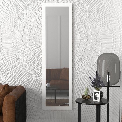 Καθρέπτης Τοίχου BHAVITH Λευκό Μοριοσανίδα/Γυαλί 160x45cm