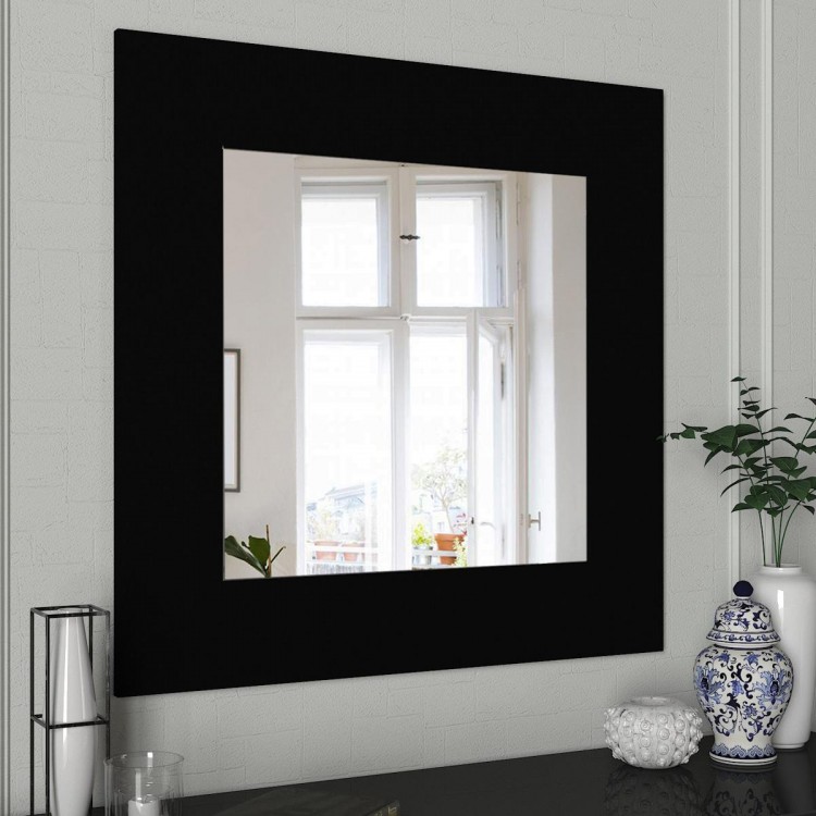 Καθρέπτης Τοίχου AAINA Μαύρο Μοριοσανίδα/Γυαλί 90x90cm