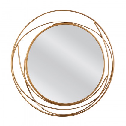 Καθρέπτης Τοίχου ADANEL Χρυσό Μέταλλο/Γυαλί 60x4x60cm