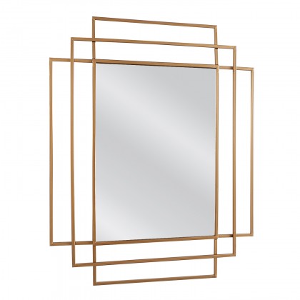Καθρέπτης Τοίχου AULE Χρυσό Μέταλλο/Γυαλί 80x1.5x65cm