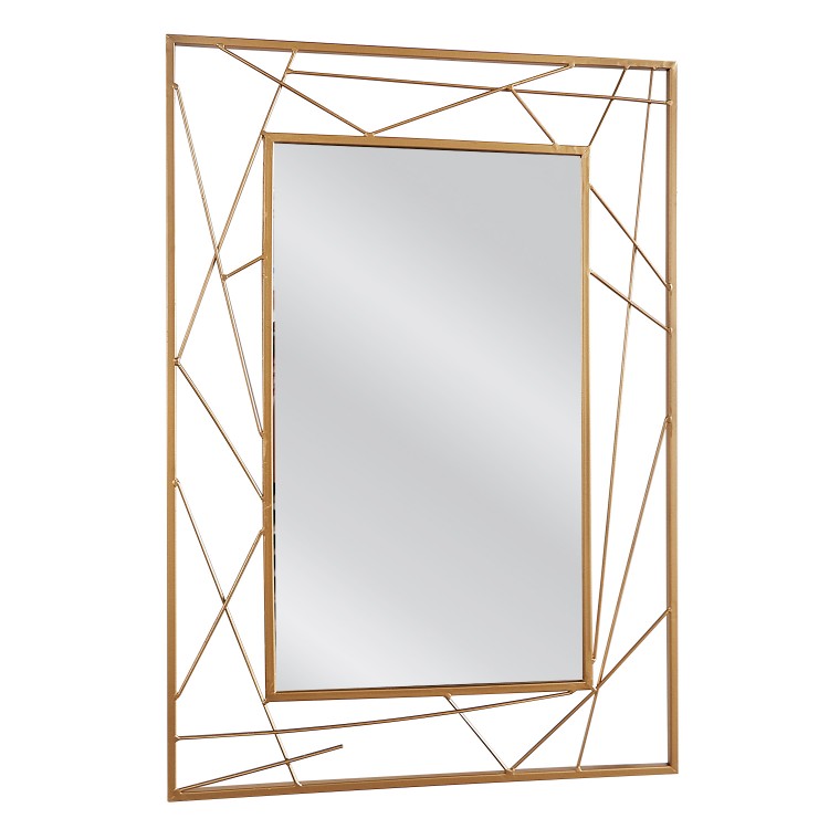 Καθρέπτης Τοίχου BALIN Χρυσό Μέταλλο/Γυαλί 80x1.5x55cm